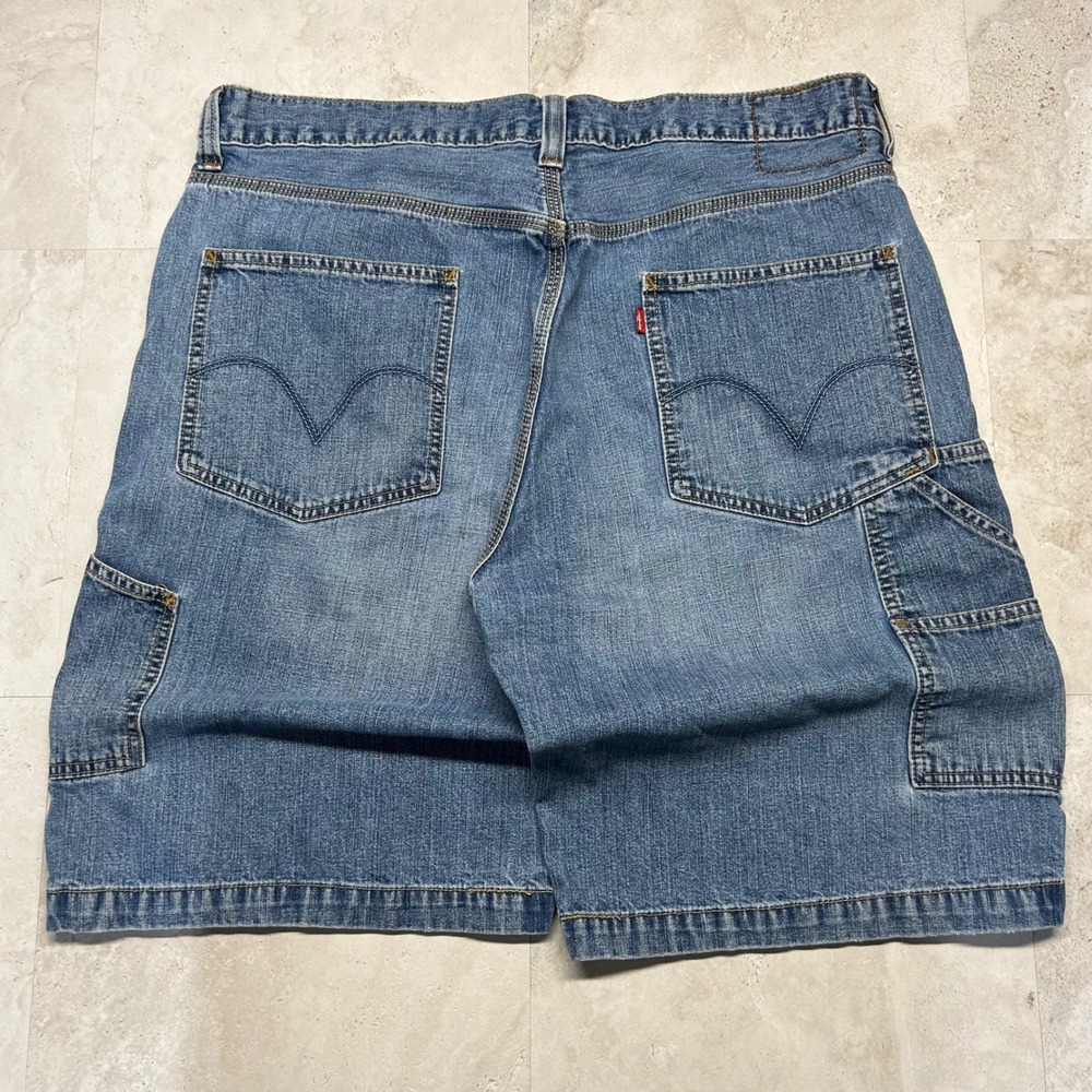 Levi's Carpenter Denim Shorts Blue Mens Size 36 Relaxed Workwear Utility